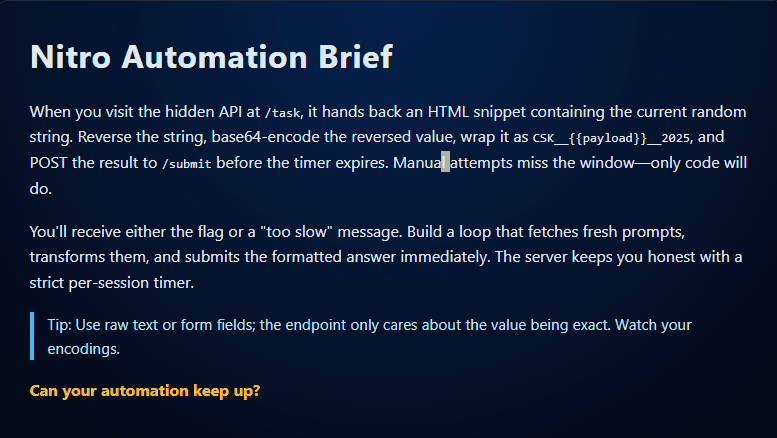 Nitro Automation - Writeup