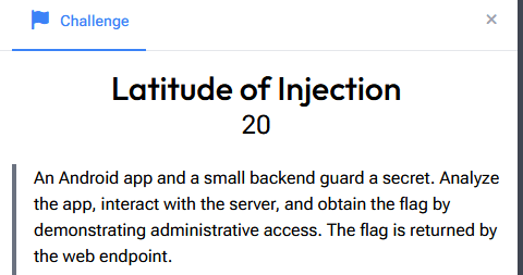 Latitude of Injection (Mobile) - Writeup