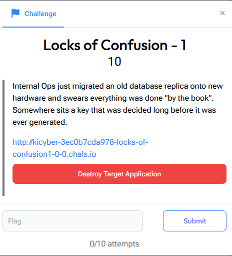 Locks of Confusion 1 (Infrastructure) - Writeup