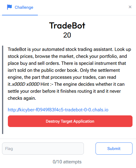 TradeBot (API) - Writeup