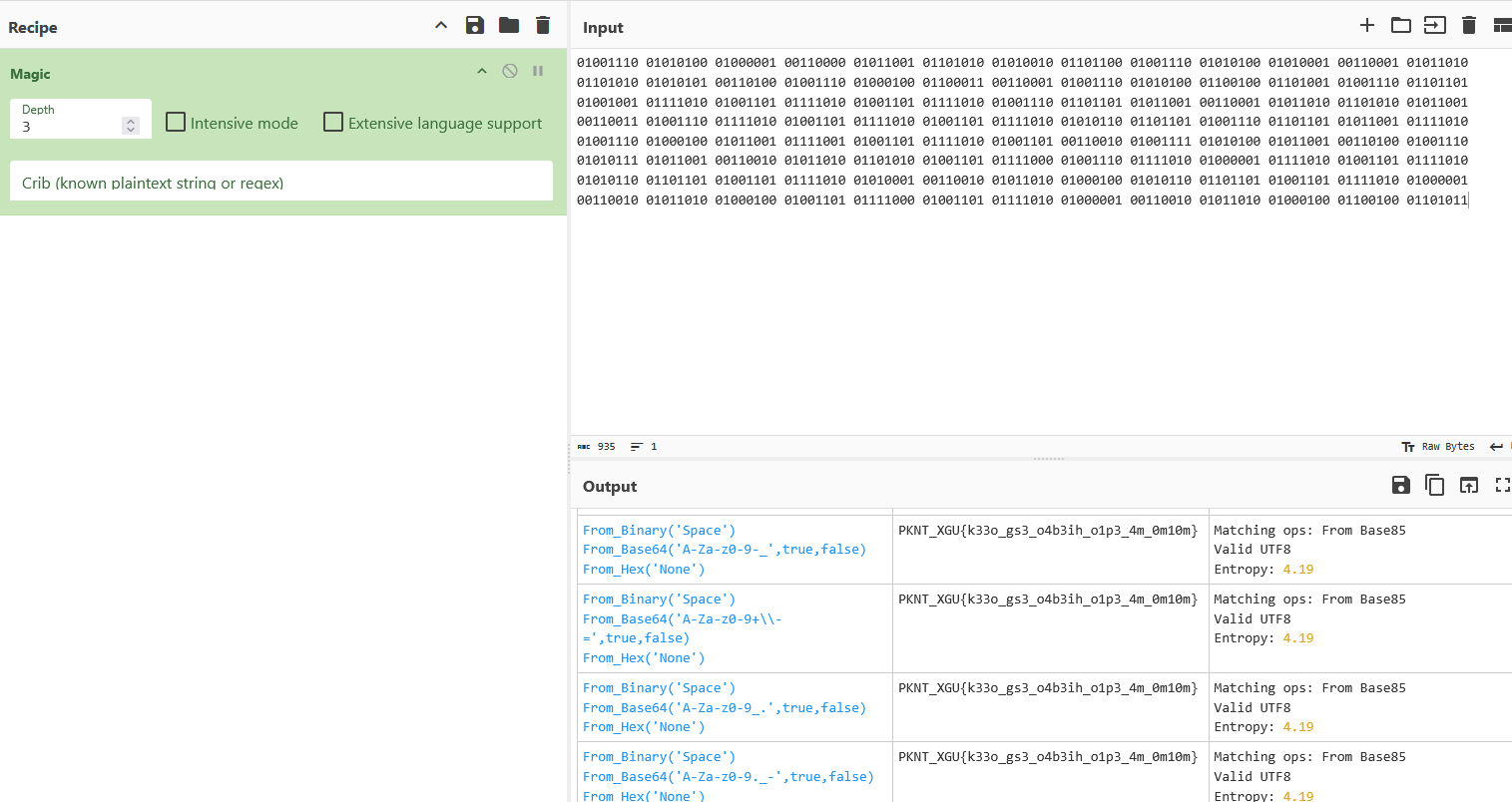 CyberChef Magic output CyberChef Magic output