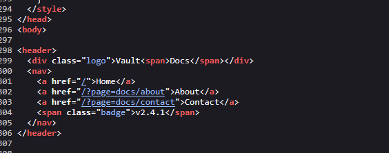 Page source showing ?page=docs/about Page source showing ?page=docs/about