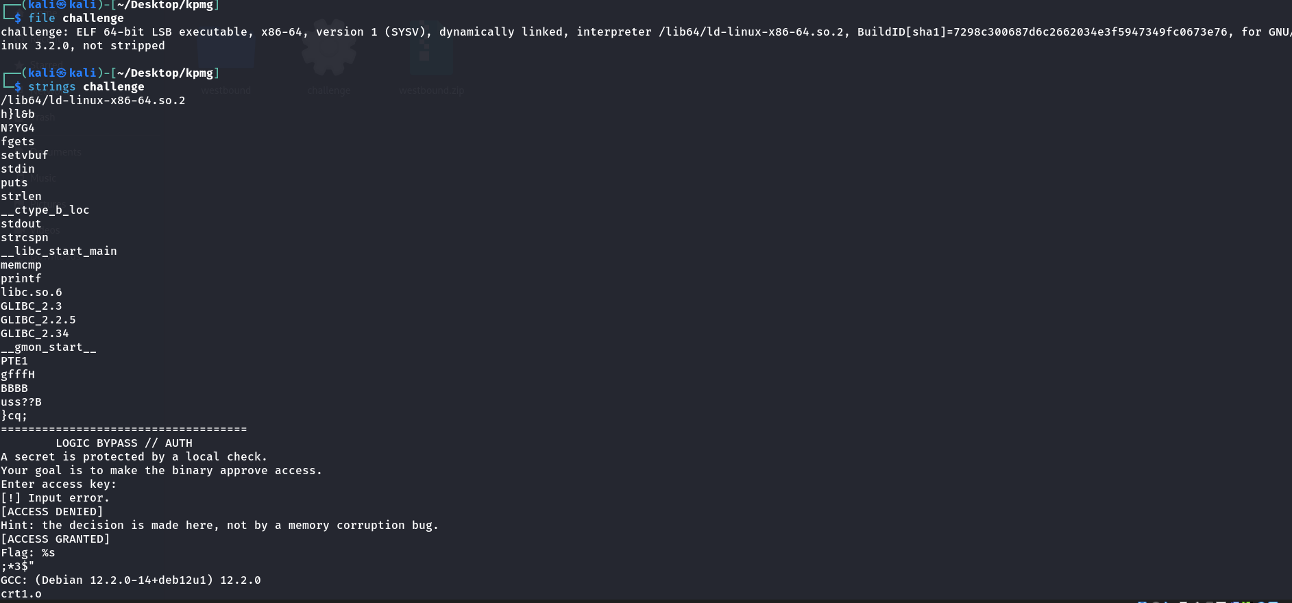 strings output showing the auth prompts strings output showing the auth prompts