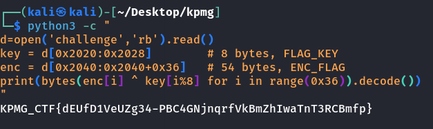 Python one-liner recovering the flag Python one-liner recovering the flag