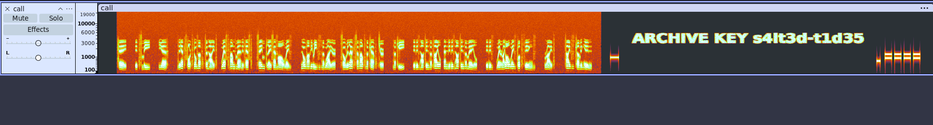 call.wav spectrogram showing the archive key call.wav spectrogram showing the archive key