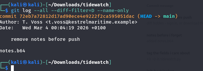 git diff-filter=D showing notes.b64 git diff-filter=D showing notes.b64