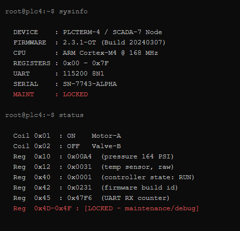 sysinfo and status output sysinfo and status output