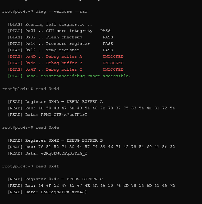 diag --verbose --raw unlocking the debug buffers diag --verbose --raw unlocking the debug buffers