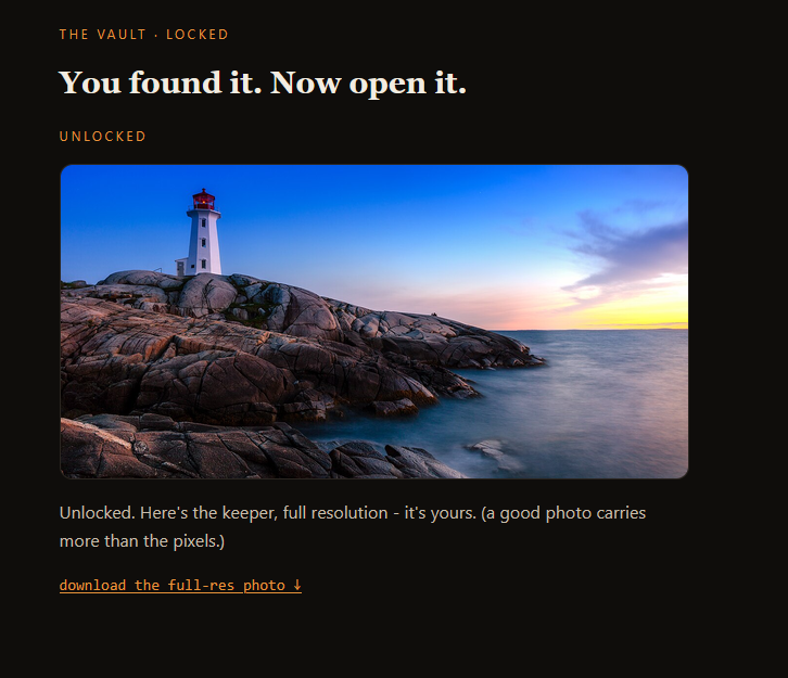 Vault unlocked - download full-res Vault unlocked - download full-res