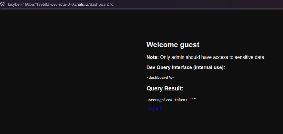 q=' → unrecognized token