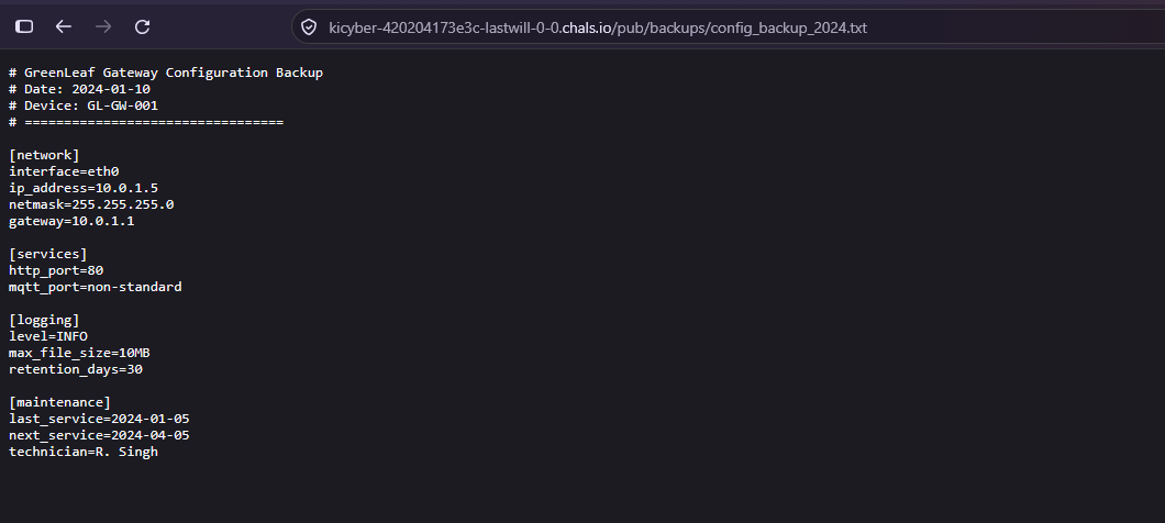 Config backup