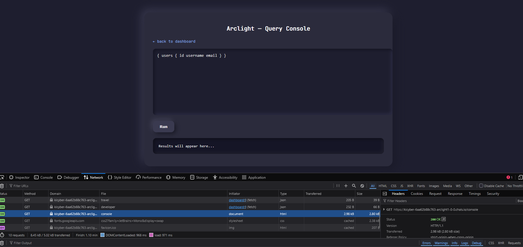 Query Console Query Console